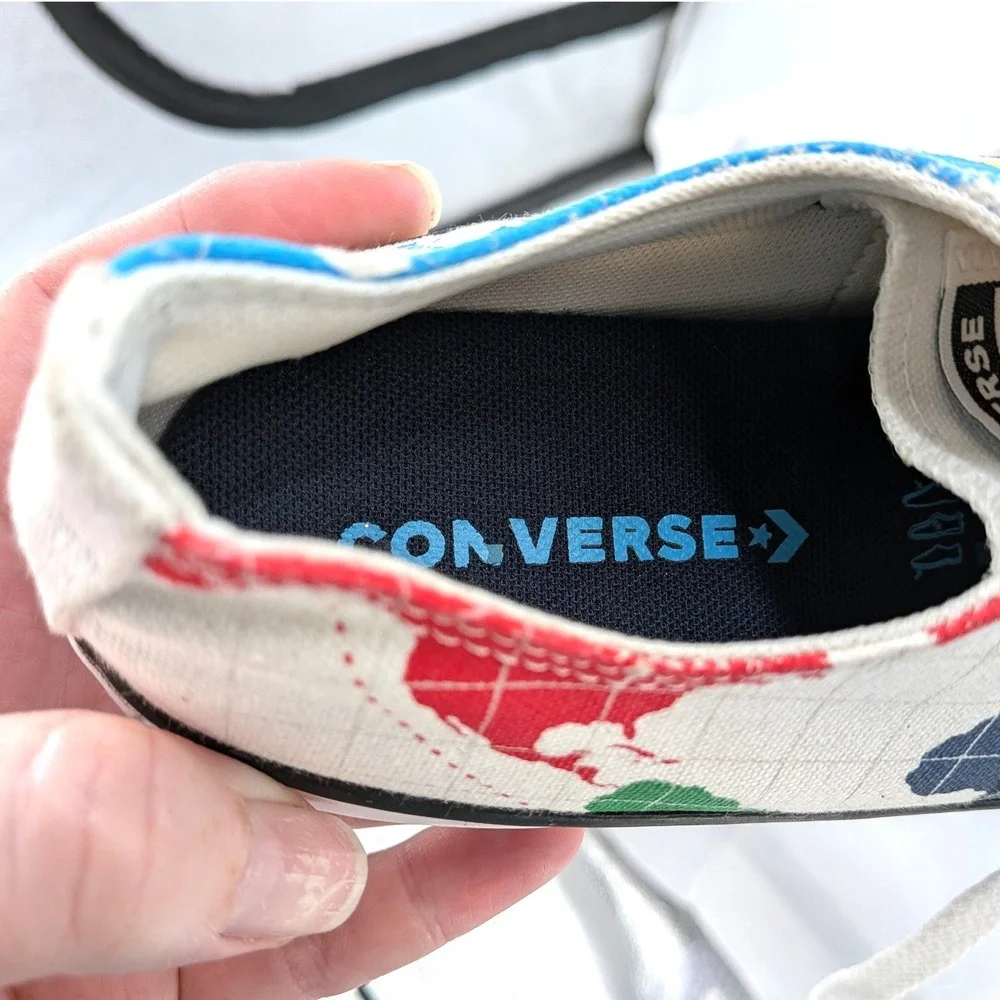Converse Chuck Taylor Low World Map Print Sneakers Canvas‎ Lace Up 6